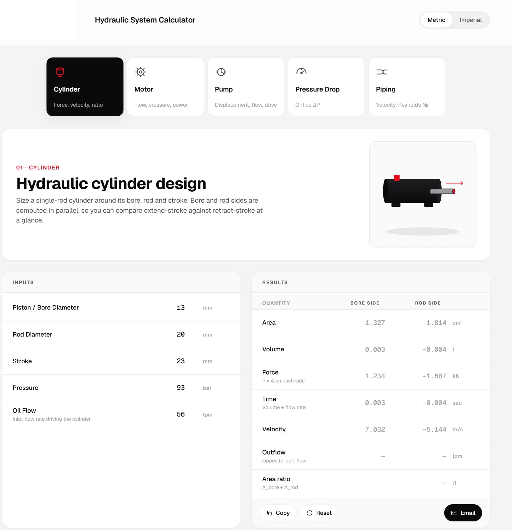 Hydraulics Calculator — product screenshot